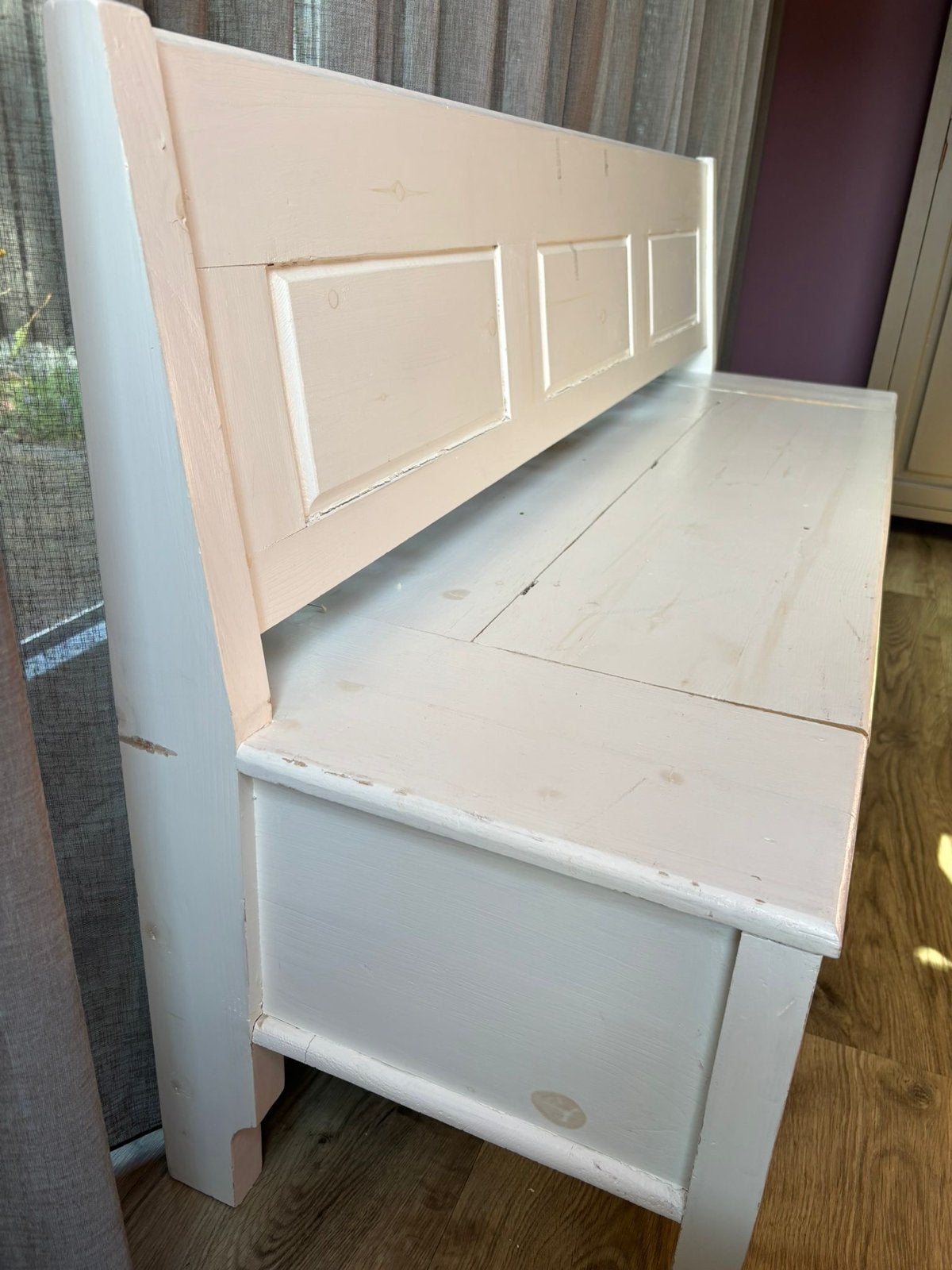 Klapbank / Klepbank - Wit - 180x90x50 cm, Antiek en Kunst, Antiek | Meubels | Stoelen en Banken, Ophalen