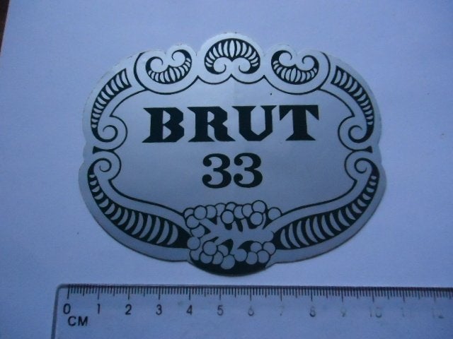 sticker oud BRUT 33 Parfum Barry Sheene formule 1 f1 f-1 rac, Verzamelen, Ophalen of Verzenden, Zo goed als nieuw, Bedrijf of Vereniging