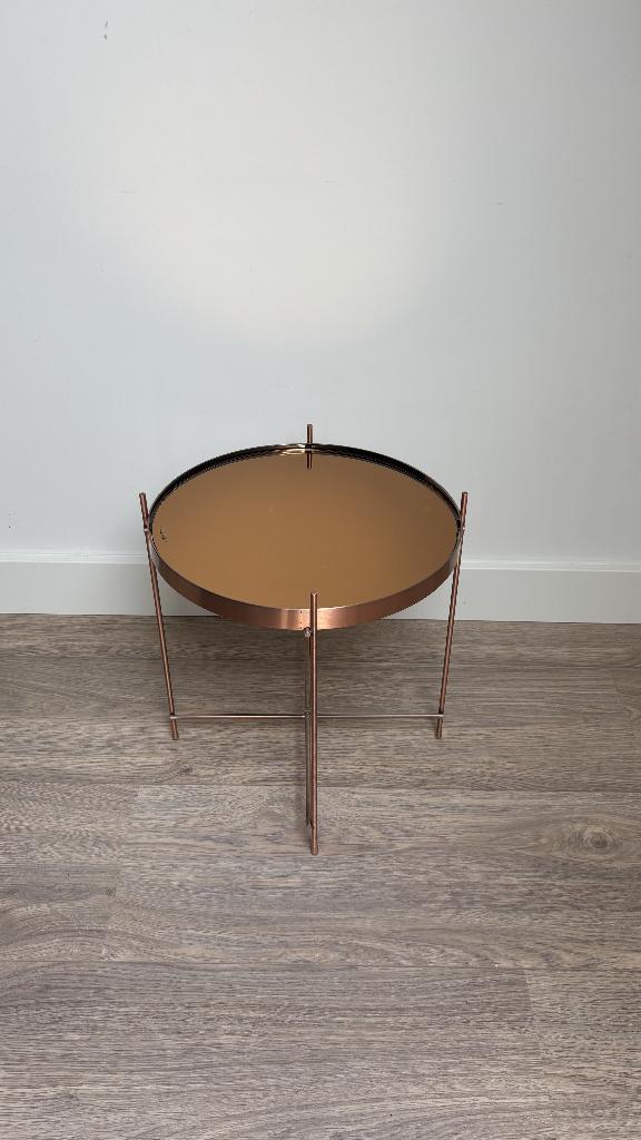 Zuiver - bijzettafel - koper, Ophalen, Minder dan 55 cm, Metaal of Aluminium, Rond