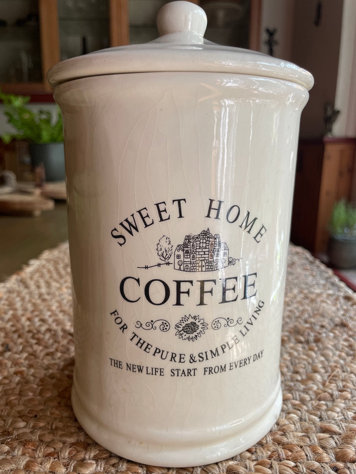 Vintage 'Sweet Home Coffee' voorraadpot, Ophalen