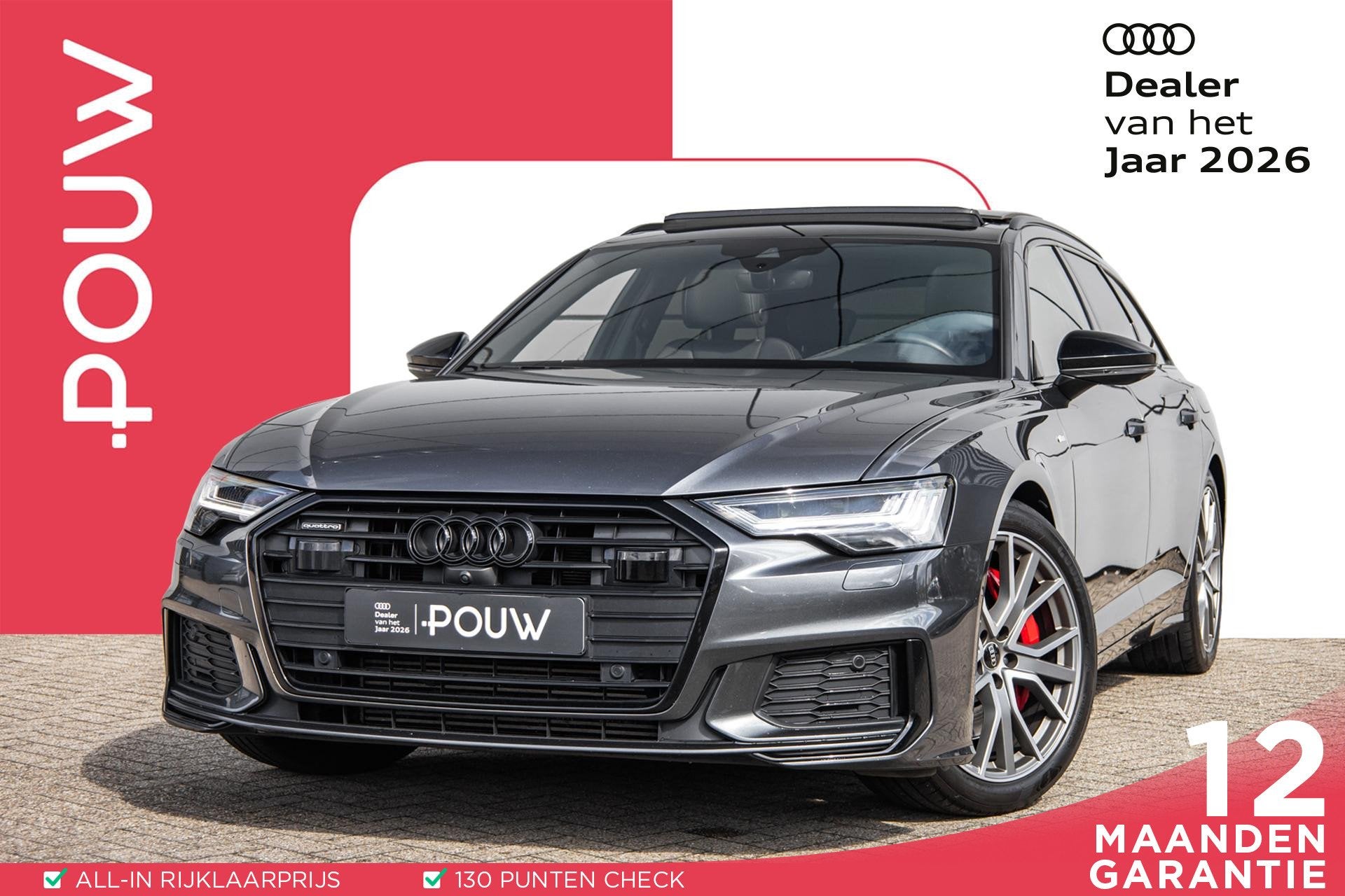 Audi A6 Avant 55 TFSIe 367pk quattro Pro Line S Competition, Auto's, Automaat, Gebruikt, 4 cilinders, Leder en Stof