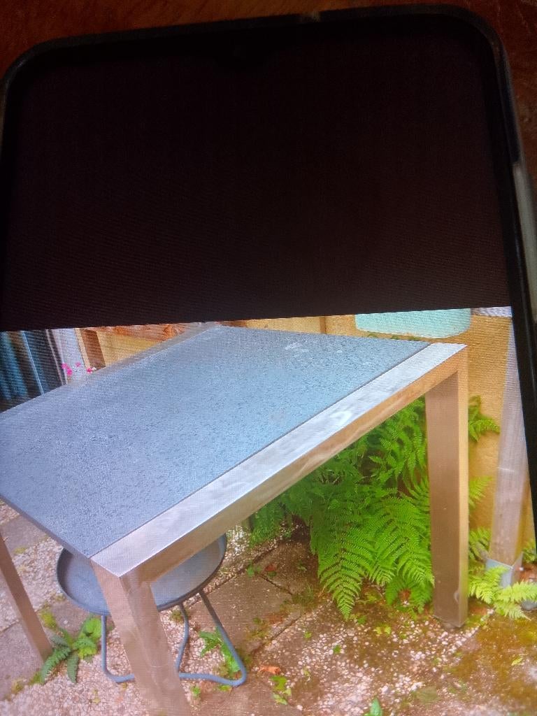 Tuintafel 90 x 90 cm 72 hg, Tuin en Terras, Tuintafels, Ophalen, Gebruikt, Vierkant, Aluminium