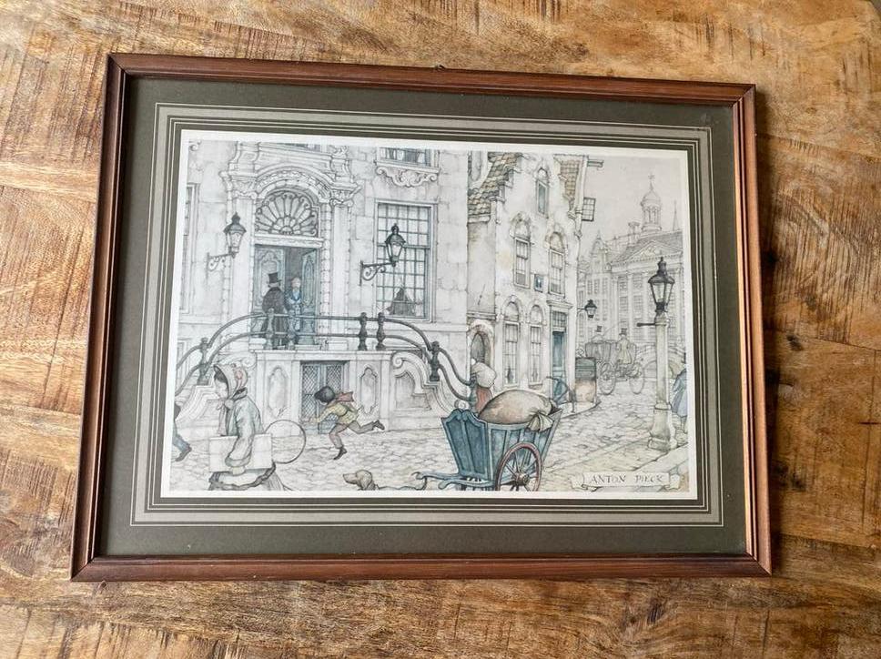 Ingelijste Anton Pieck prent - 42x32 cm, Ophalen of Verzenden