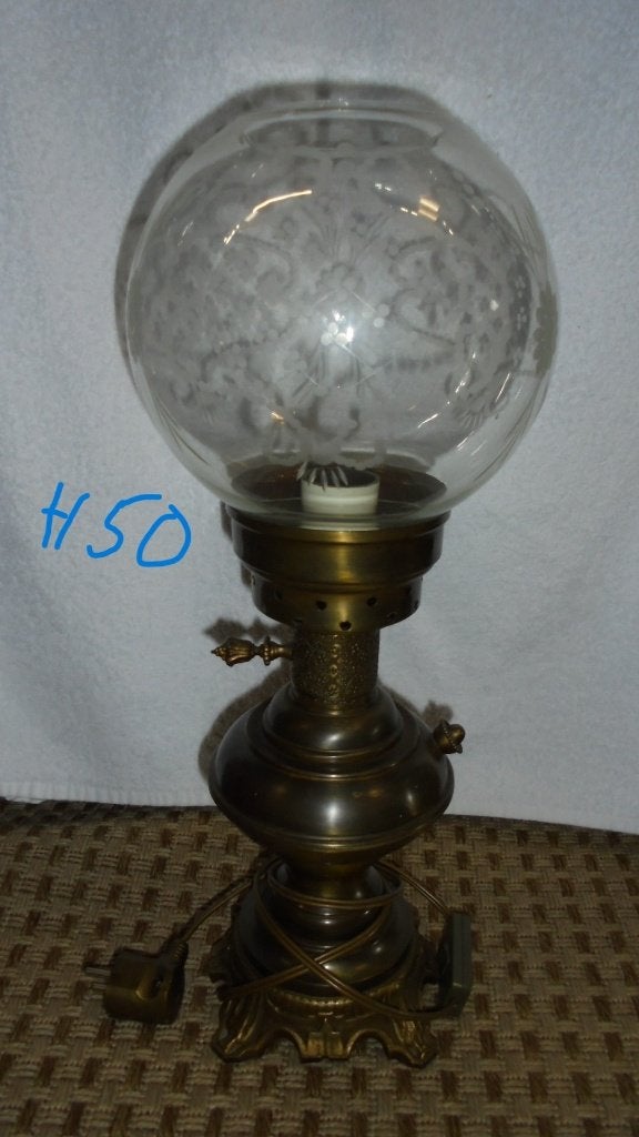 oude metalen schemerlamp H50cm, Ophalen