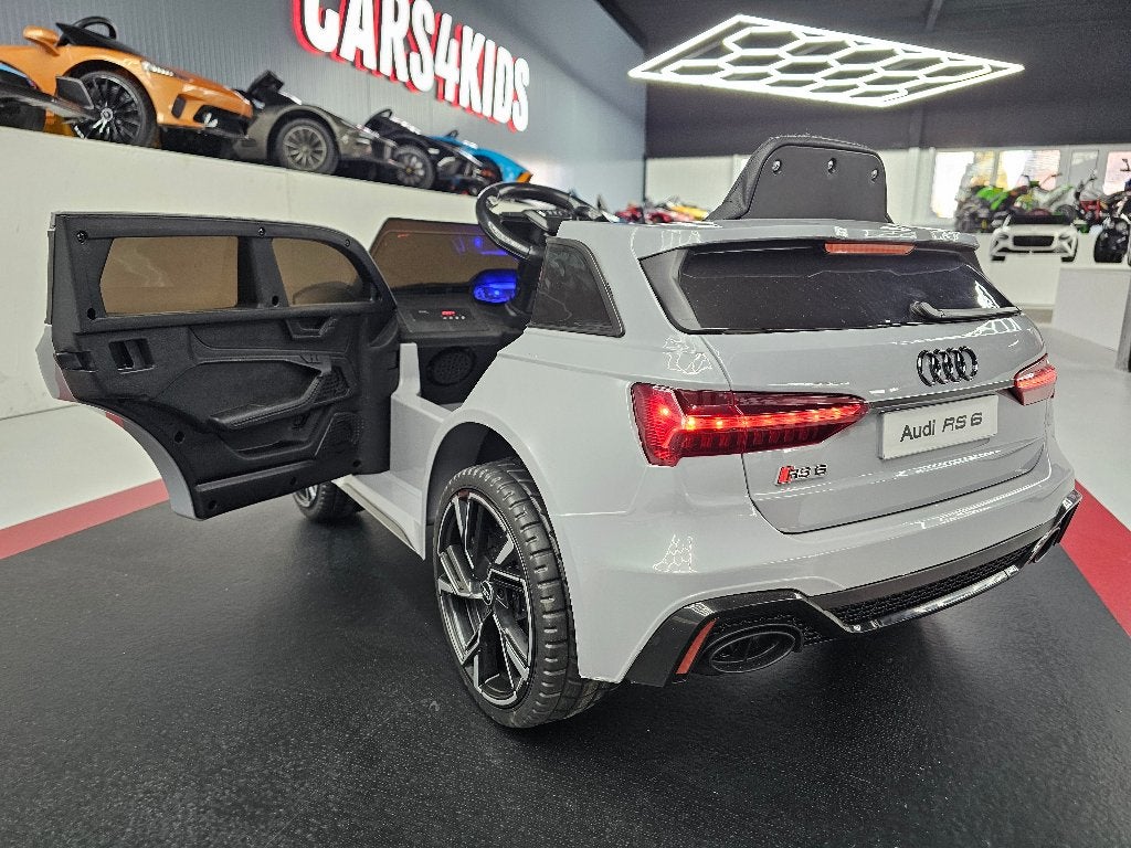 Kinderauto Audi RS6 - soft start - leren zit - 12 volt - RC, Ophalen of Verzenden, Nieuw