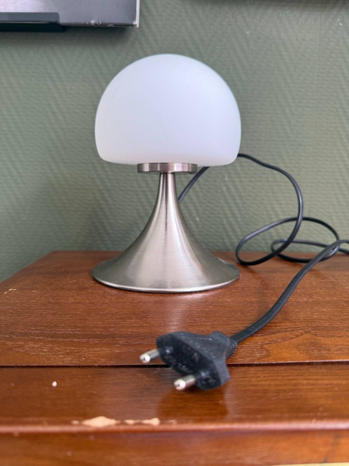 Vintage 'Mushroom' Touch-Tafellamp - Geborsteld Metaal, Huis en Inrichting, Lampen | Tafellampen, Gebruikt, Overige merken, Vintage