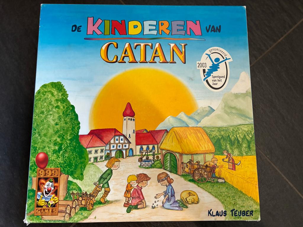 Spel De kinderen van Catan 4+, Hobby en Vrije tijd, Gezelschapsspellen | Bordspellen, Ophalen of Verzenden, Gebruikt
