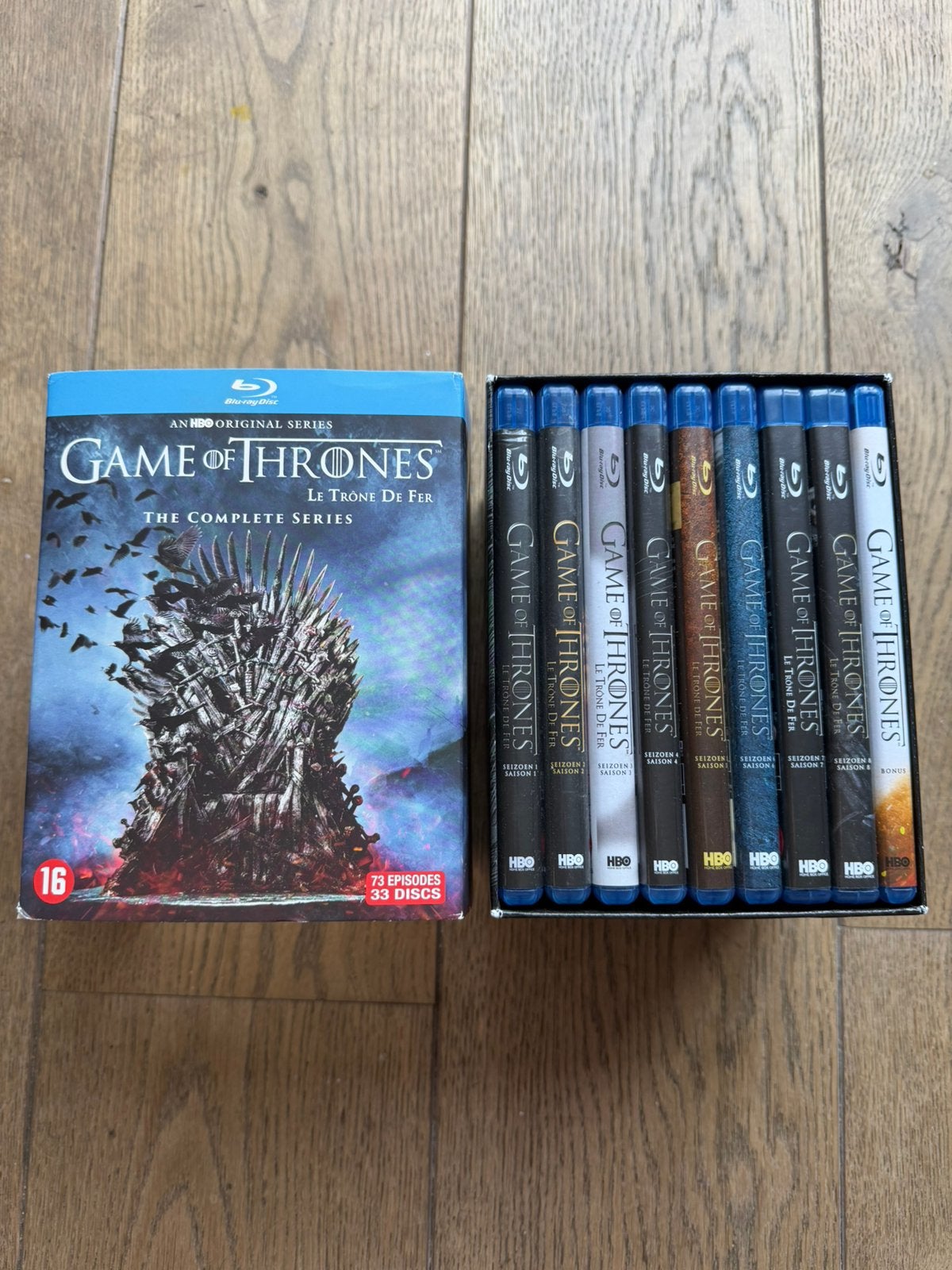 Game of thrones volledige serie blue ray, Cd's en Dvd's, Vanaf 16 jaar, Ophalen, Zo goed als nieuw, Oorlog of Misdaad