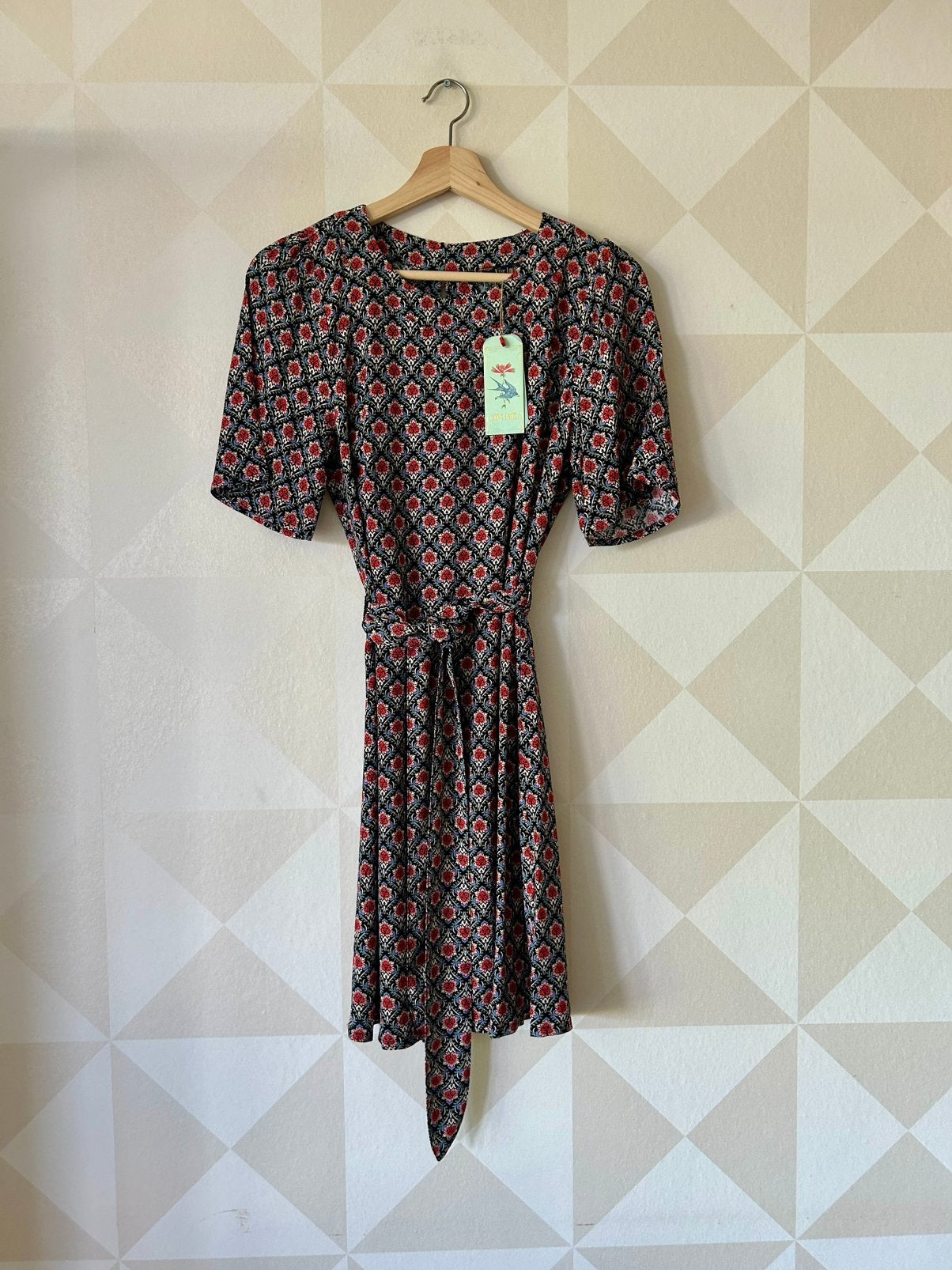 King Louie Mila Tunic Dress jurk blauw rood S/36 NIEUW, Blauw, Nieuw, Ophalen of Verzenden, King Louie