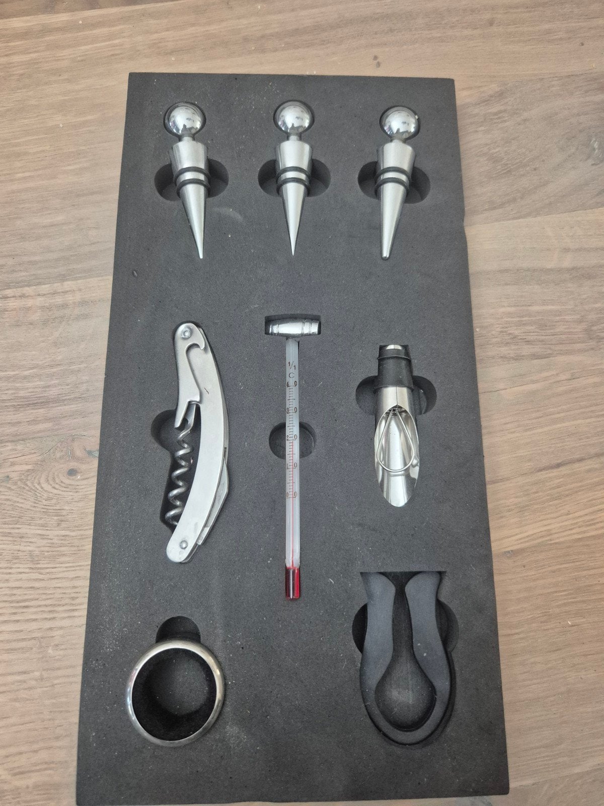 Nieuw Wijn Cadeauset met Dopper, Opener en Thermometer, Overige typen, Ophalen of Verzenden, Metaal, Nieuw