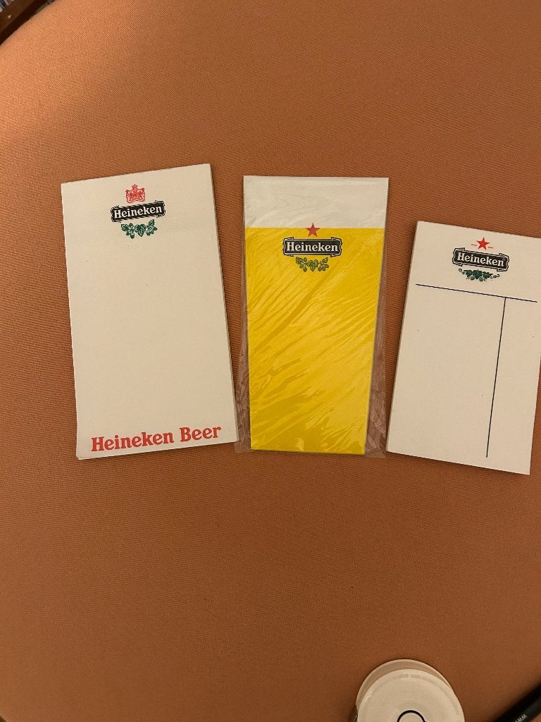 Heineken bar notitieboekjes, Verzamelen, Ophalen of Verzenden, Nieuw, Reclamebord, Plaat of Schild, Heineken