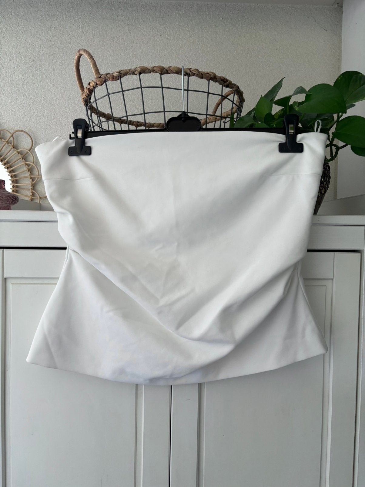 Zara strapless witte peplum top maat XXL, Wit, Maat 46/48 (XL) of groter, Ophalen of Verzenden, Zo goed als nieuw