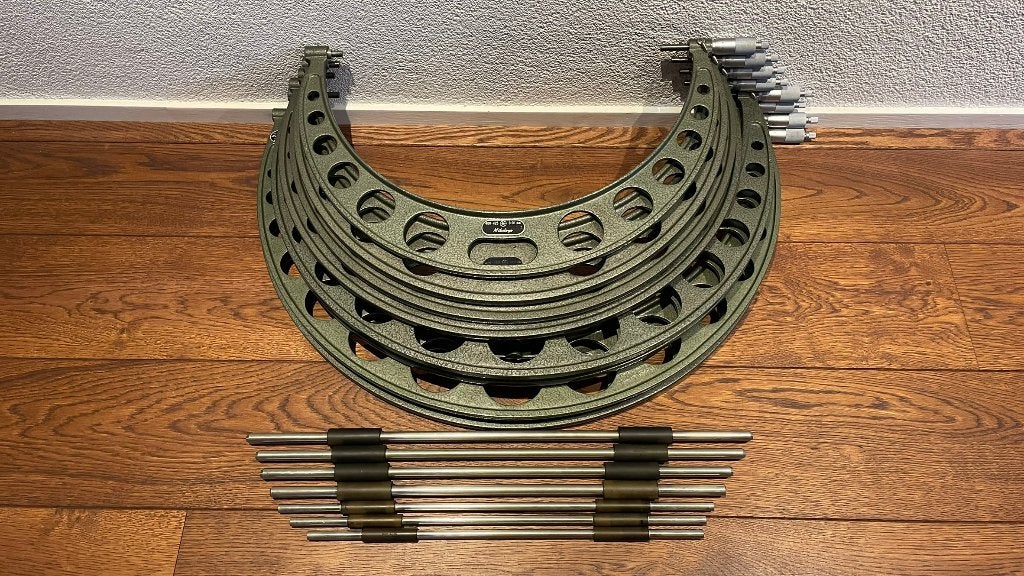 Mitutoyo 400-600mm 0,01mm set  micrometer-/schroefmaat, Ophalen of Verzenden, Zo goed als nieuw, --, Mitutoyo