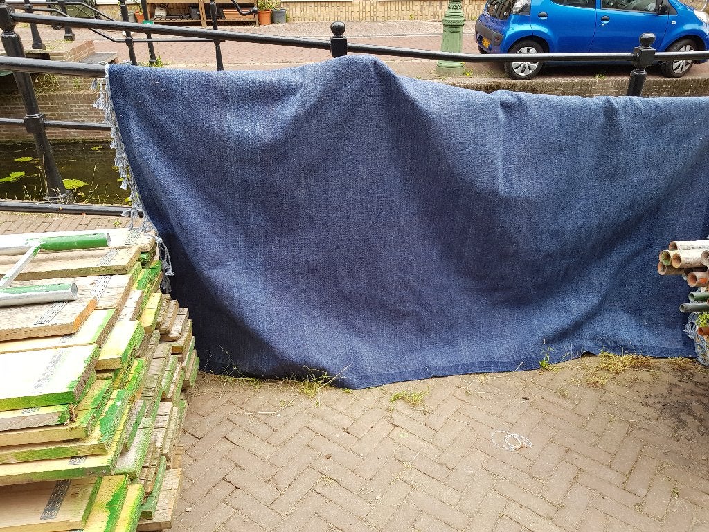 Blauw wollen kleed, Ophalen, Gebruikt, Blauw, 200 cm of meer