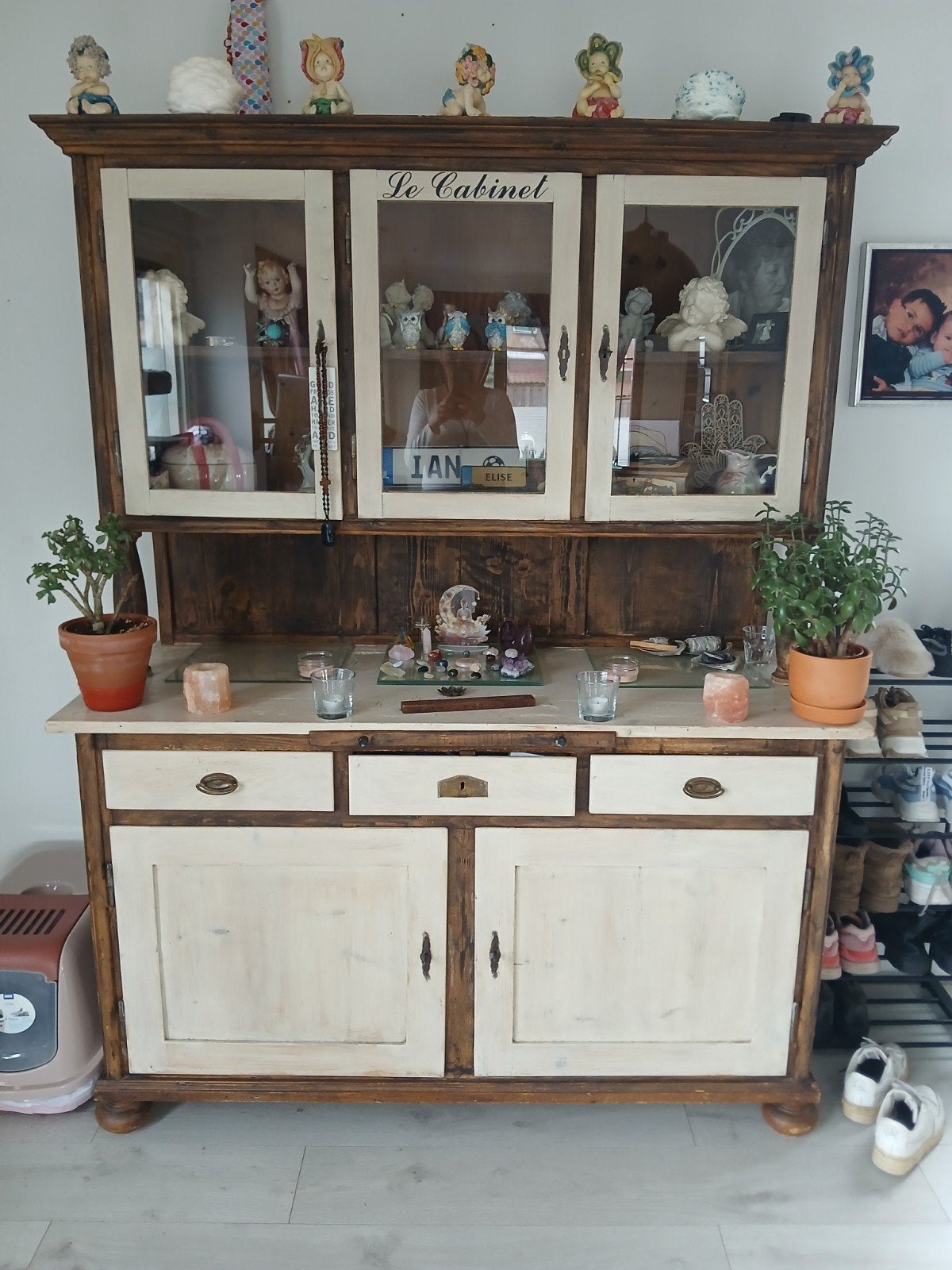 ️ Grote landelijke buffetkast / servieskast, Ophalen of Verzenden, Gebruikt, 50 tot 75 cm, 200 cm of meer