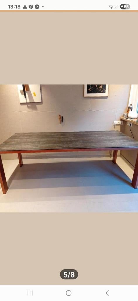 Bert Plantagie keramische eettafel 2.20m, Overige materialen, 200 cm of meer, Ophalen of Verzenden, Zo goed als nieuw