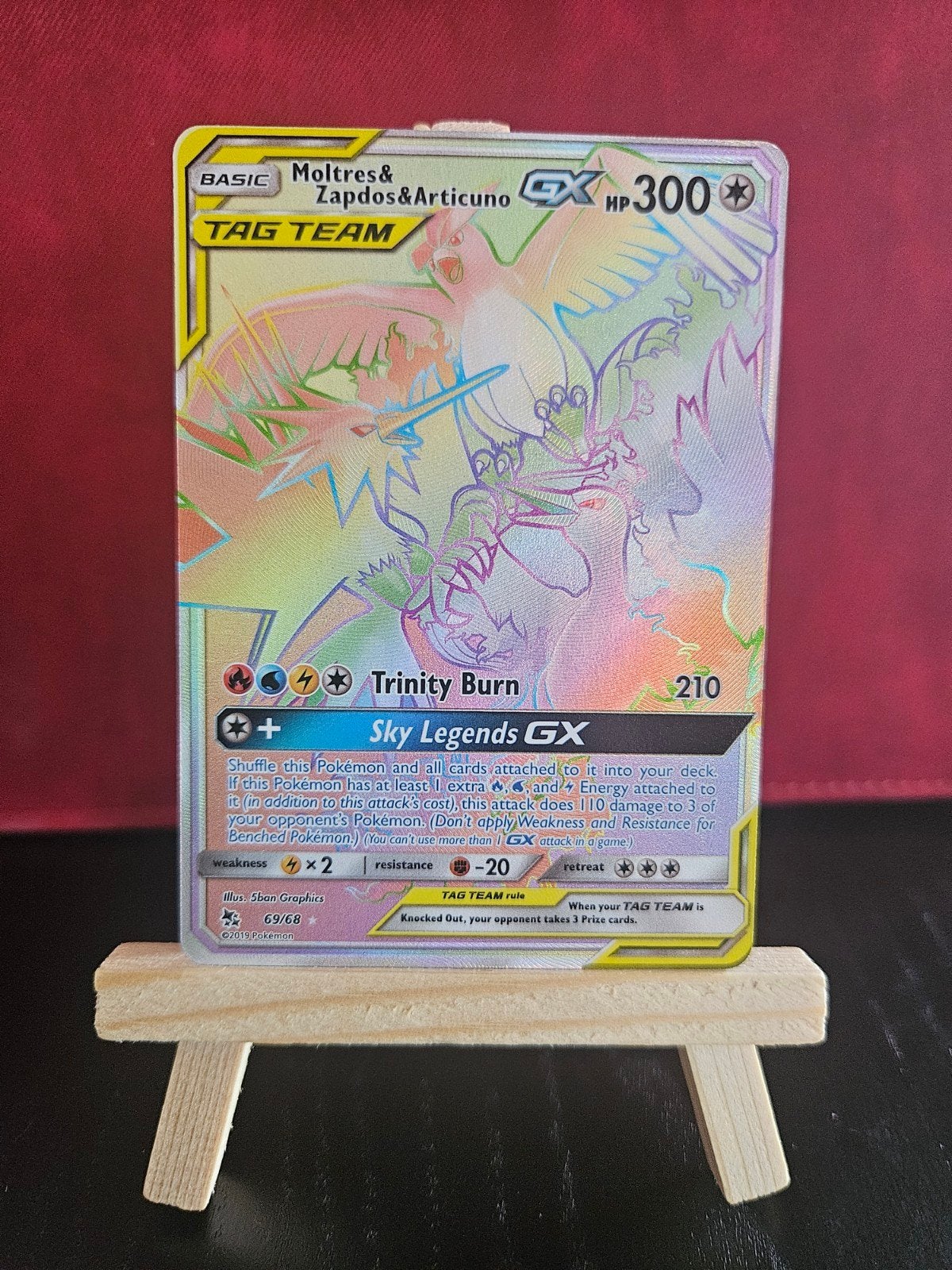 Moltres & Zapdos & Articuno GX #69, Ophalen of Verzenden, Zo goed als nieuw, Losse kaart, Foil
