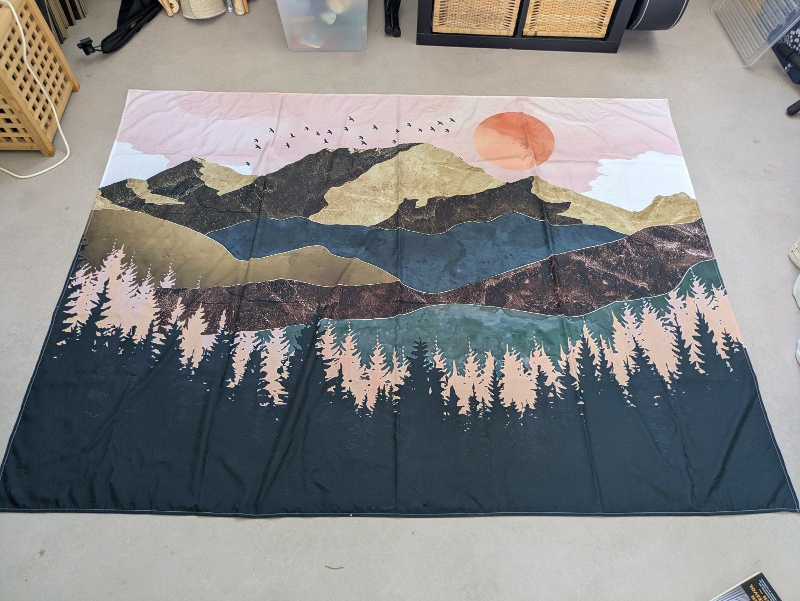 muurkleed/doek te koop (bos en bergen), Huis en Inrichting, Ophalen, Rechthoekig