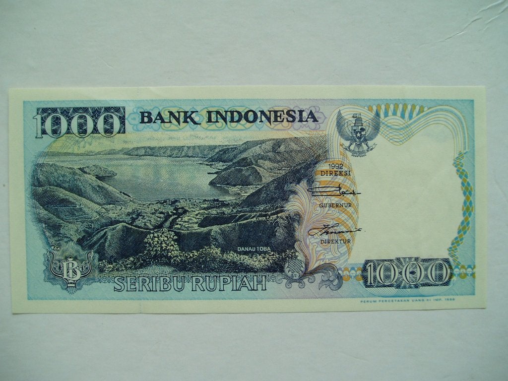 920. Indonesia, 1.000 rupiah 1992(1999) VF Toba Meer., Verzenden, Zuidoost-Azië, Los biljet
