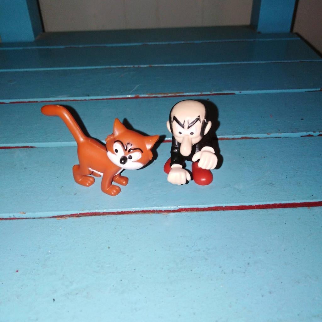 Gargamel en Azraël poppetjes AH, Verzamelen, Ophalen, Gebruikt, Verschillende Smurfen, Poppetje, Figuurtje of Knuffel
