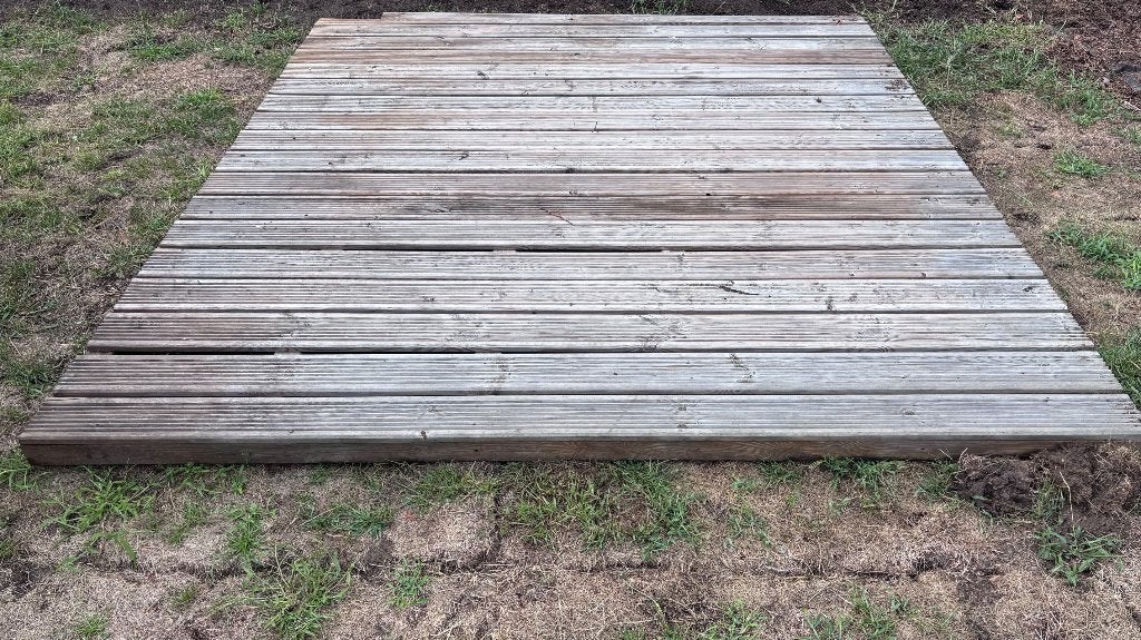 Zelfgemaakte houten vlonder, Tuin en Terras, Ophalen, Gebruikt, Hout
