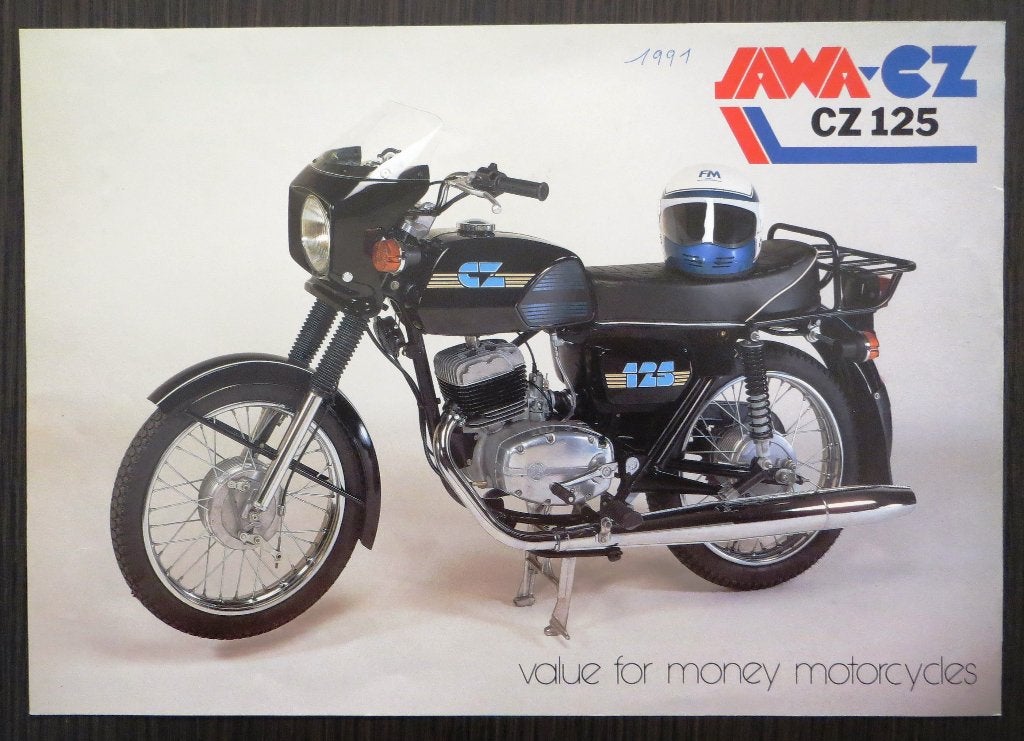 Flyer CZ 125 / 175 - 1991 - 2 blz (Engels), Verzenden, Overige merken