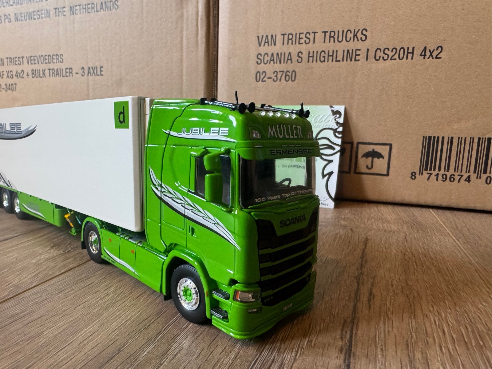 Scania S Highline I CS20H 4x2 Jubilee Müller vrachtwagen, Overige merken, 1:32 tot 1:50, Nieuw, Ophalen of Verzenden