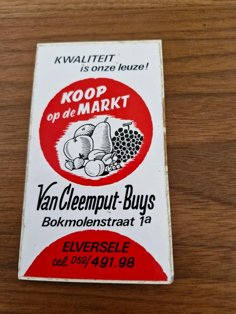 8150 Vintage reclamebord Van Cleemput-Buys Elversele, Ophalen of Verzenden