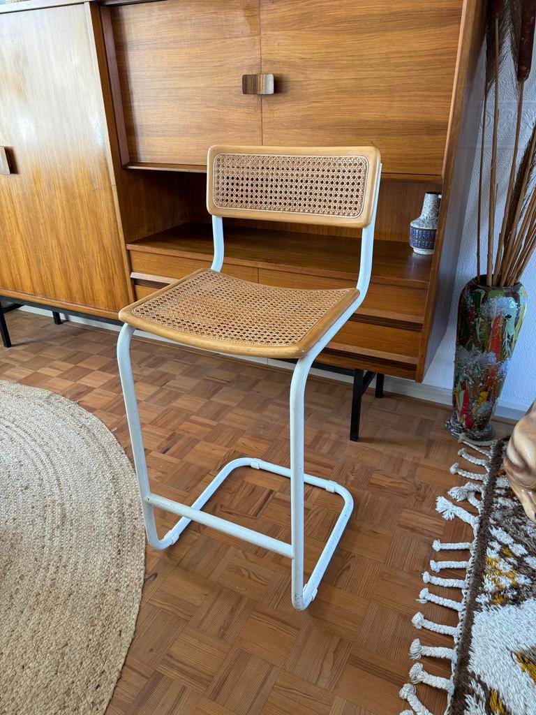 Jaren '70 Marcel Breuer Cesca kruk - Made in Italy, Huis en Inrichting, Barkrukken, 1 kruk, Ophalen, Zo goed als nieuw, 60 tot 90 cm