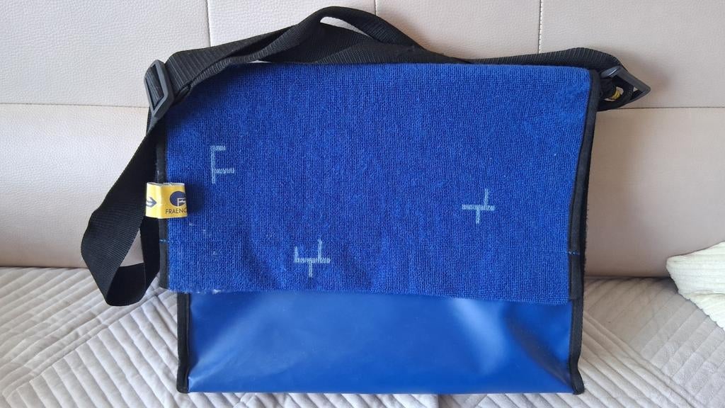 NS Laptoptas van upcycled treinbekleding en zeildoek, Ophalen of Verzenden