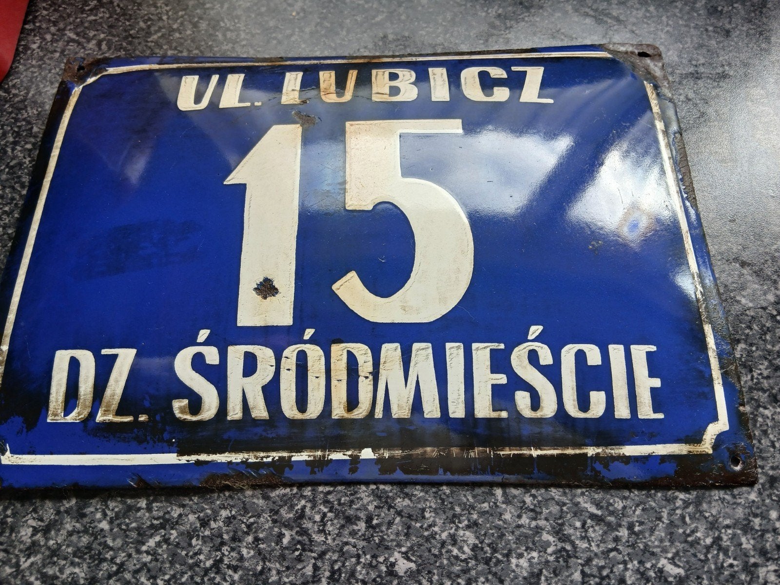 Emaille straatbord uit polen, Ophalen of Verzenden