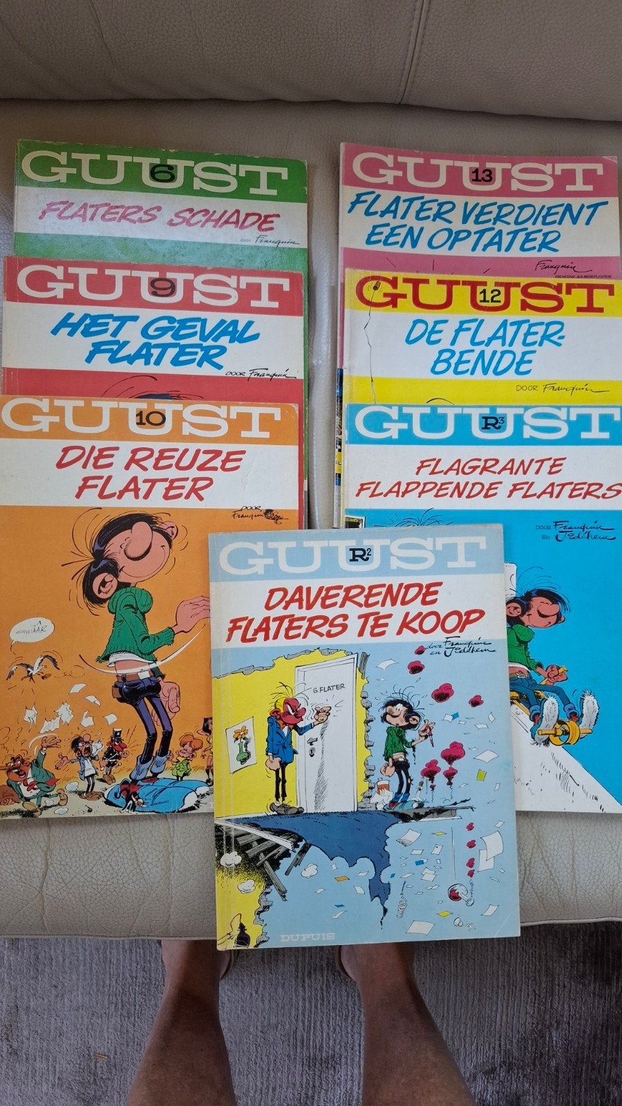 Guust Flater stripboeken - 7 delen jaren 70, Boeken, Meerdere stripboeken, Ophalen of Verzenden, Gelezen