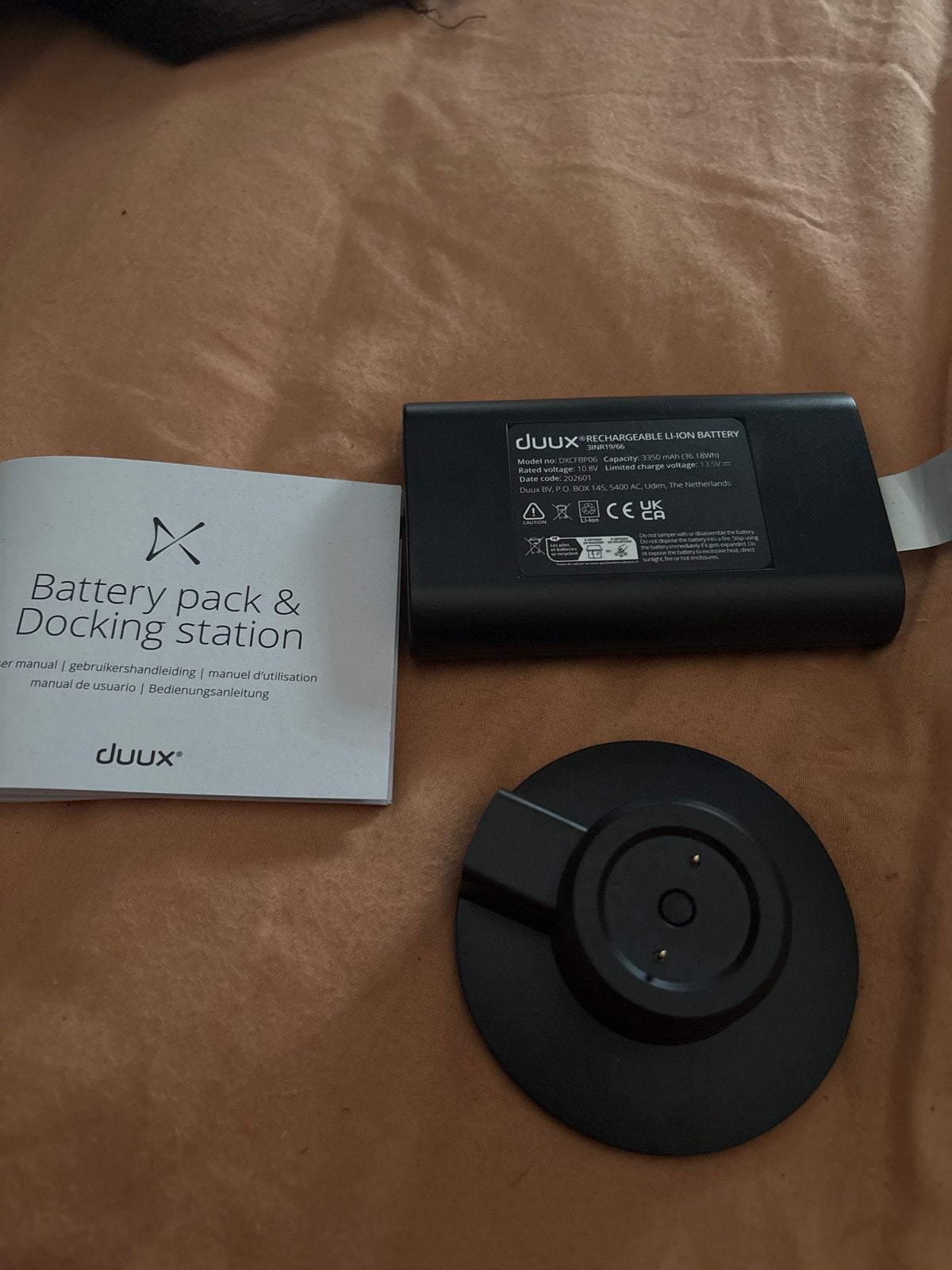 Duux Whisper Flex 2 Batterijpakket & Dockingstation, Ophalen of Verzenden, Nieuw, Oplaadbaar
