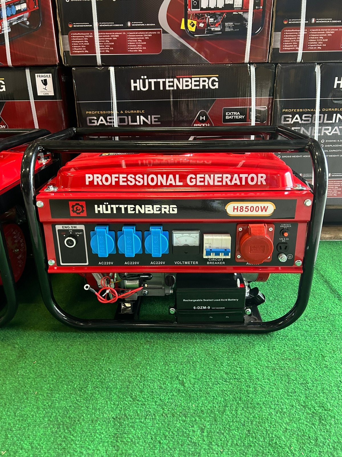 Nieuwe Huttenberg H8500w aggregaten met elektrische start, Ophalen, Huttenberg, Benzine, Geluidgedempt