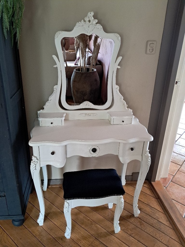Mooie kaptafel met krukje, Ophalen, Gebruikt, 50 tot 100 cm, Minder dan 100 cm