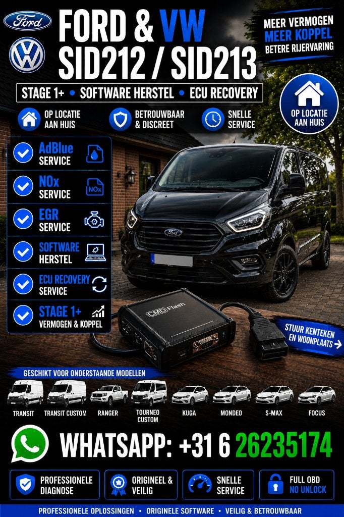 Ford & VW SID212/SID213 Specialist | ECU Recovery | Stage 1+, Ophalen