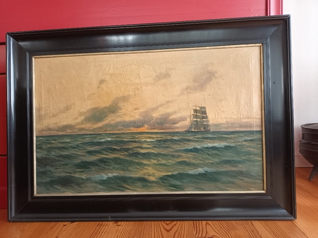 Schilderij, Ophalen, Maritiem / water, Doek, Olieverf