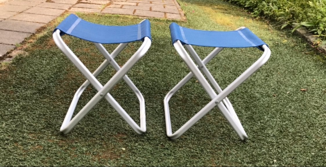 2 Base Camp visstoeltjes / voetenbankjes, Ophalen of Verzenden, Zo goed als nieuw, Campingstoel