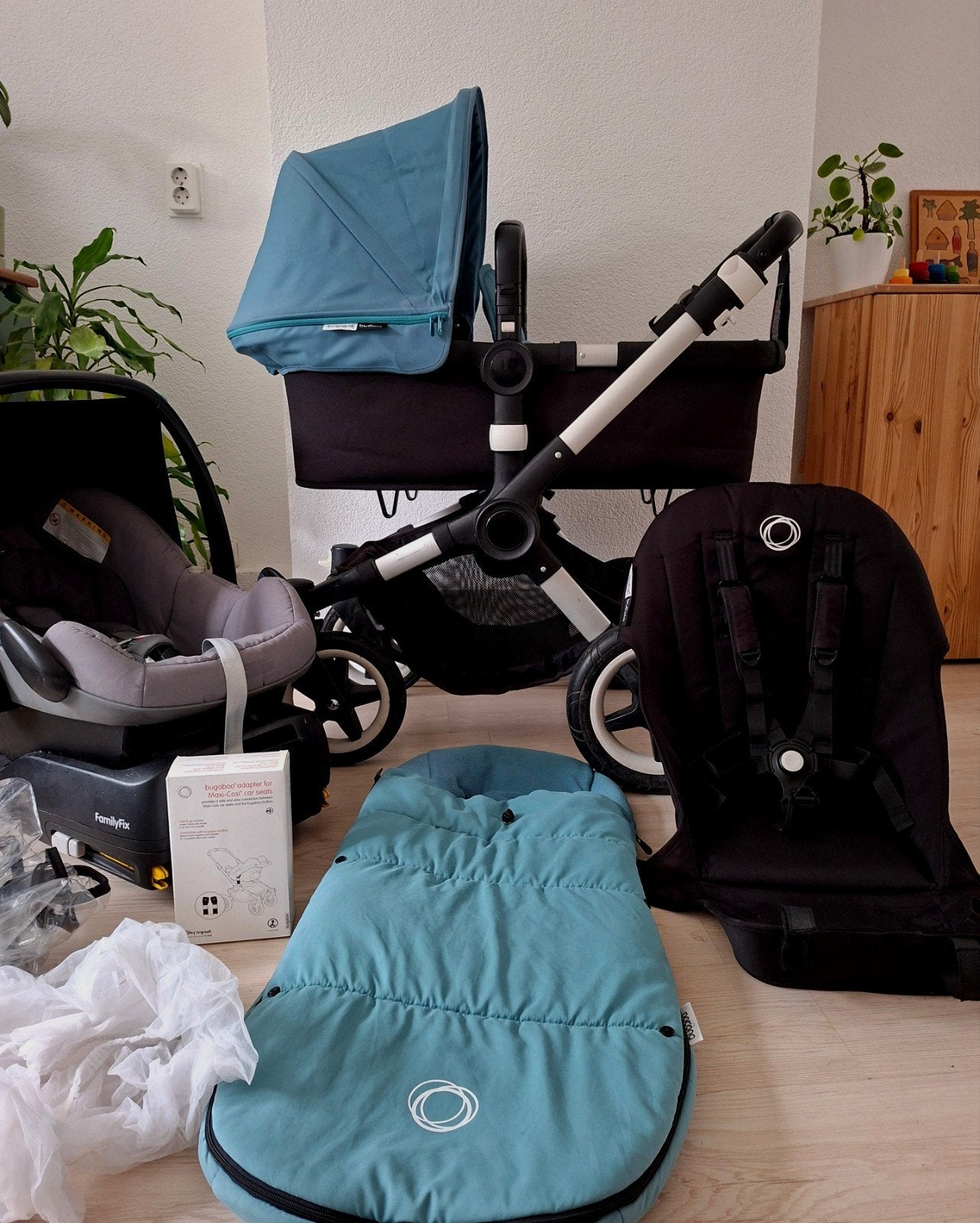 bugaboo kinderwagen met veel toebehoren, Ophalen, Zo goed als nieuw, Bugaboo, Met autostoeltje