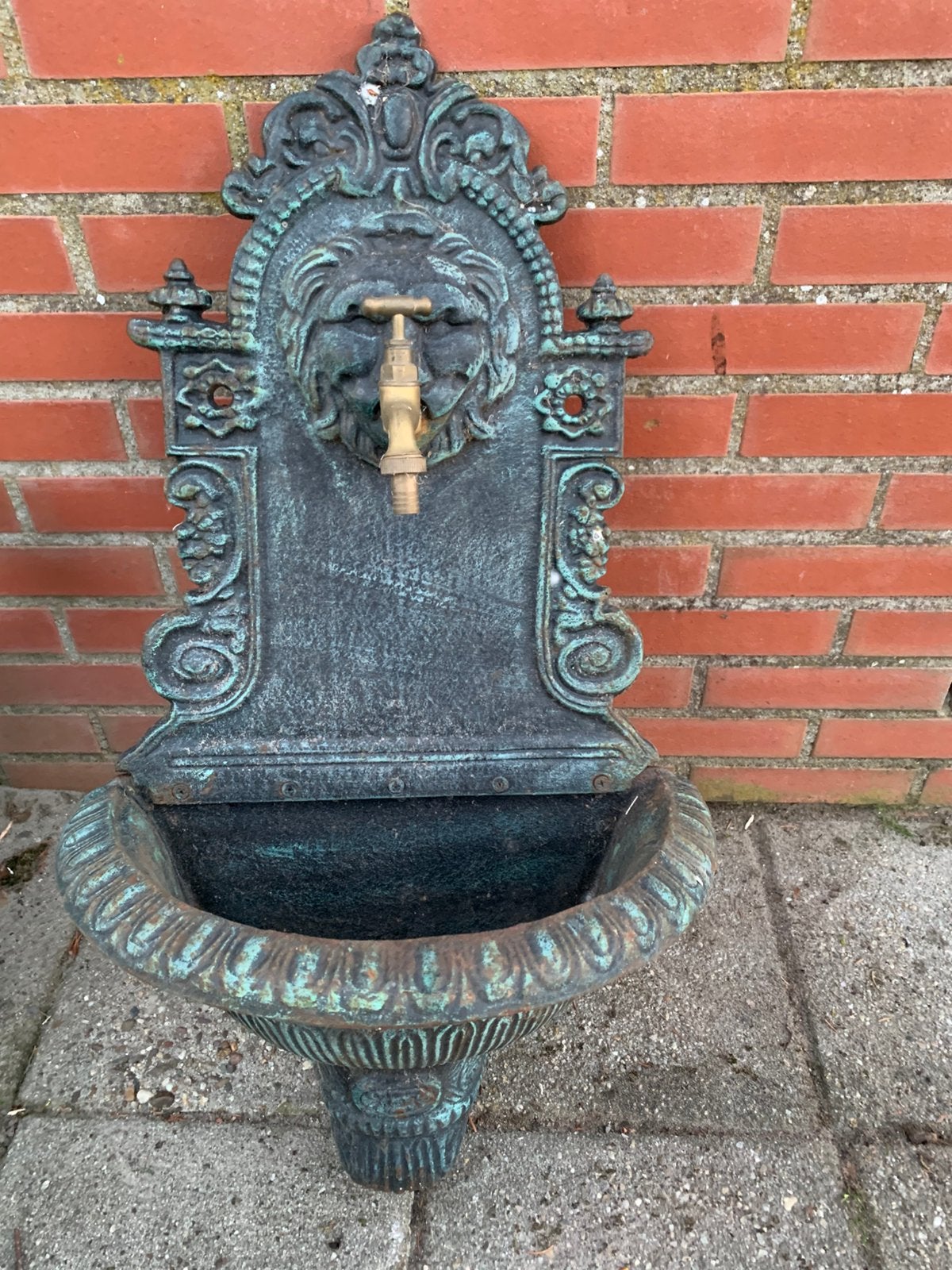 Gietijzeren muurfontein, Tuin en Terras, Waterpartijen en Fonteinen, Ophalen, Gebruikt, Gietijzer, Fontein