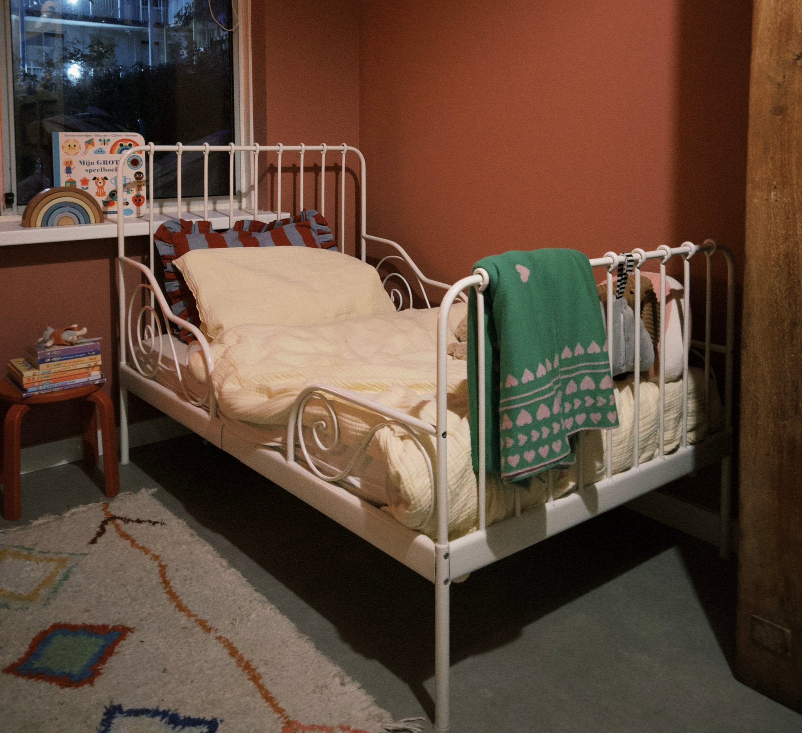 Ikea Minnen peuterbed wit (inclusief matras), Gebruikt, 70 tot 85 cm, 140 tot 160 cm, Ophalen