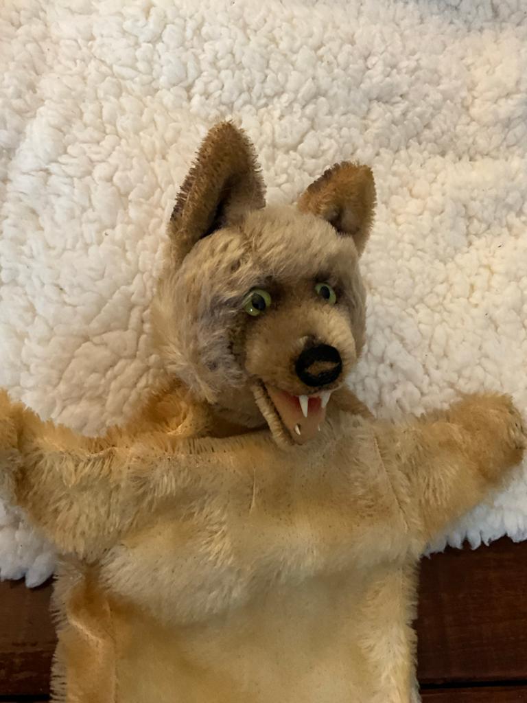 Antieke Steiff Handpop Wolf - Zeldzaam Zeer Goede Staat, Antiek en Kunst, Ophalen of Verzenden