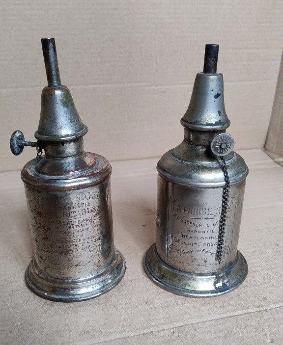 2 antieke Franse Pigeonlampen La Parisienne begin 19de eeuw, Ophalen of Verzenden