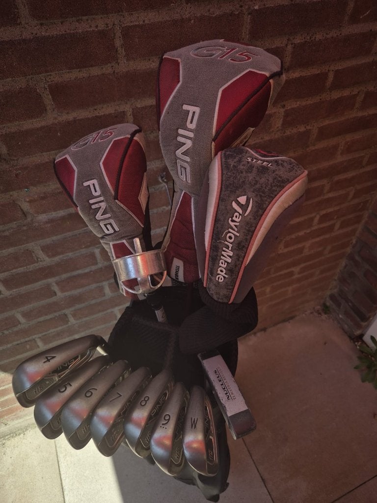 PING i15 white dott heren golfset staal+Taylormade tas €225-, Ophalen of Verzenden, Zo goed als nieuw, Set, Ping
