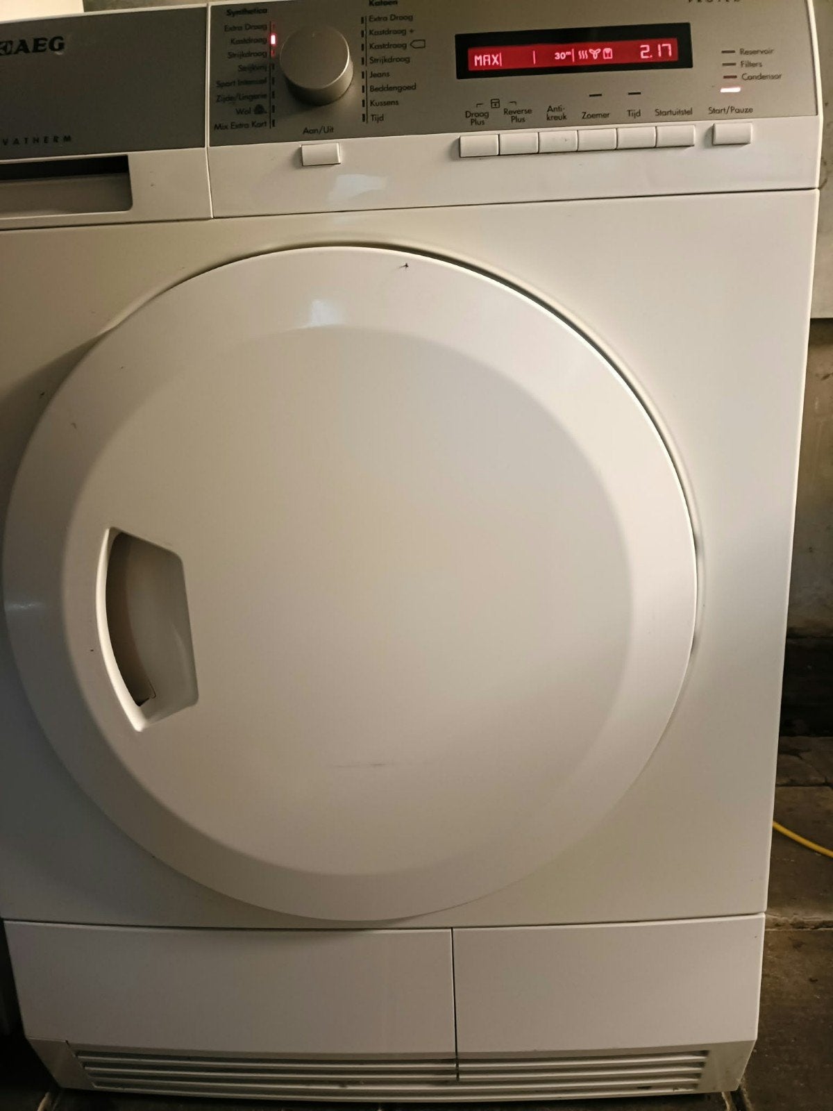 AEG Lavatherm Protex Condensdroger - Goede Staat, Ophalen, 6 tot 8 kg, Gebruikt, Anti-kreukfase