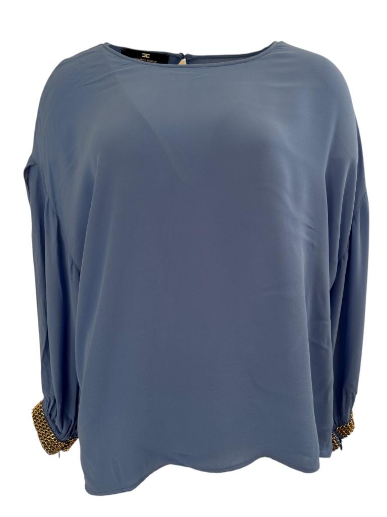 Elisabetti Franchi shirt lange mouw L, Zwart, Ophalen of Verzenden, Zo goed als nieuw, Lange mouw