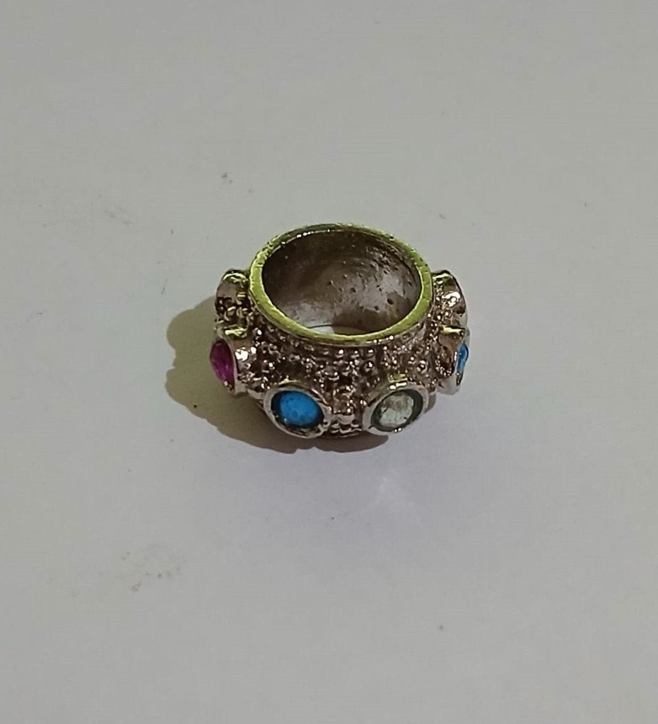 Mendak Bali Keris Zilverkleurig Messing Met Stenen MKK74, Handgemaakt, Sieraad, Verzenden, Indonesië