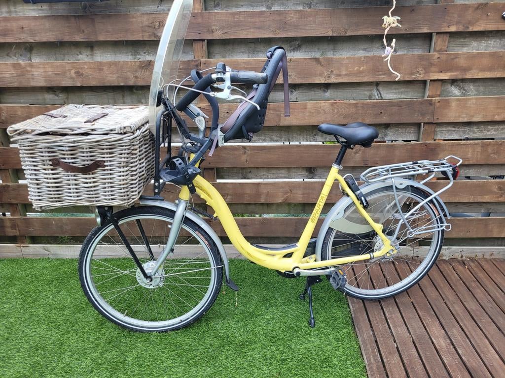 Sparta mamafiets framemaat 53 met kinderzitje en mand, 50 tot 53 cm, Ophalen, Gebruikt, Sparta