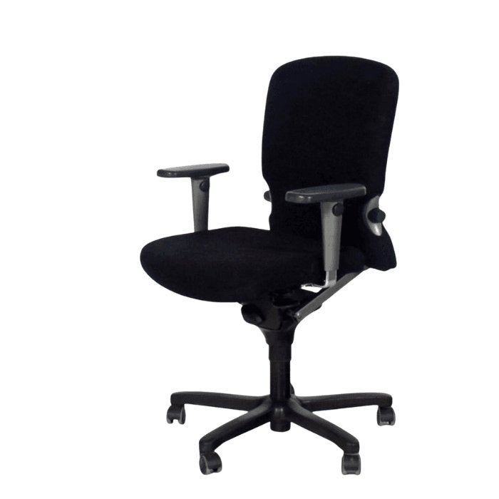 Bureaustoel Haworth Comforto 77 - Zwart - Refurbished, Zwart, Ophalen of Verzenden, Zo goed als nieuw, Bureaustoel