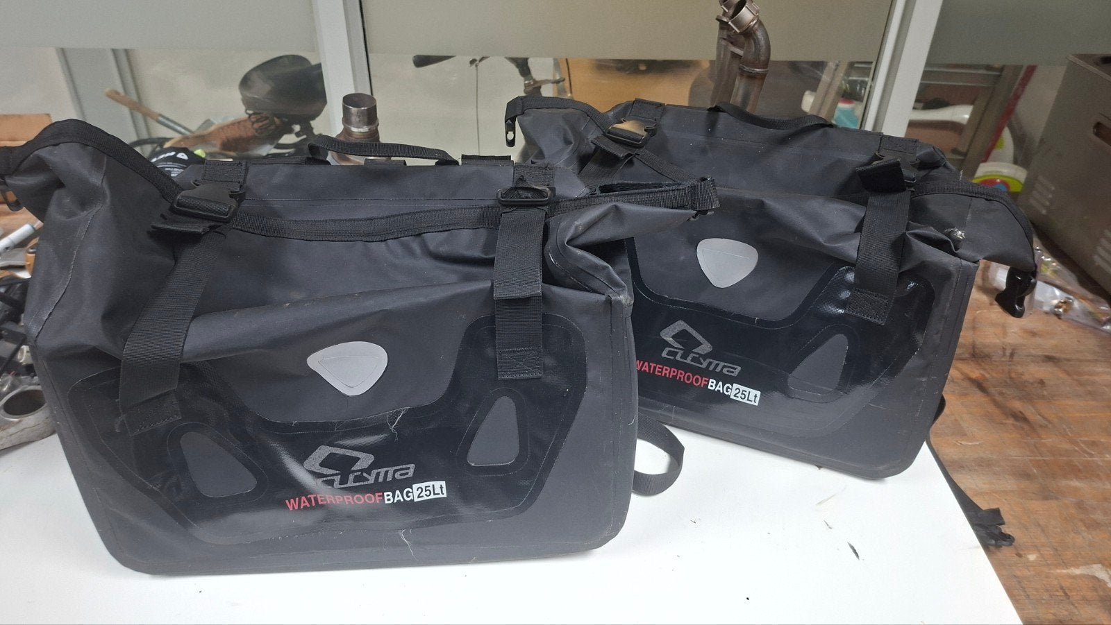 Suzuki DL650 V-Strom 2004-2011 zijtassen met rek - Clyma 25L, Ophalen of Verzenden, Gebruikt